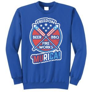 Murica Usa Patriotic 4th Of July Fireworks Bbq Beer Freedom Gift Sweatshirt