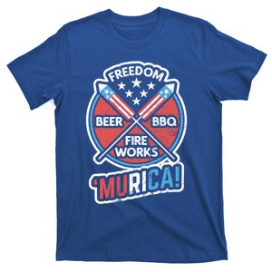 Murica Usa Patriotic 4th Of July Fireworks Bbq Beer Freedom Gift T-Shirt