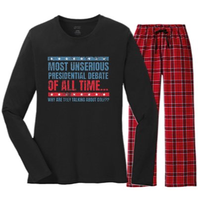 Most Unserious Presidential Debate Of All Time Women's Long Sleeve Flannel Pajama Set 