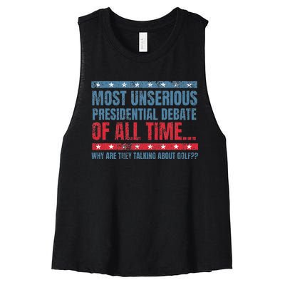 Most Unserious Presidential Debate Of All Time Women's Racerback Cropped Tank