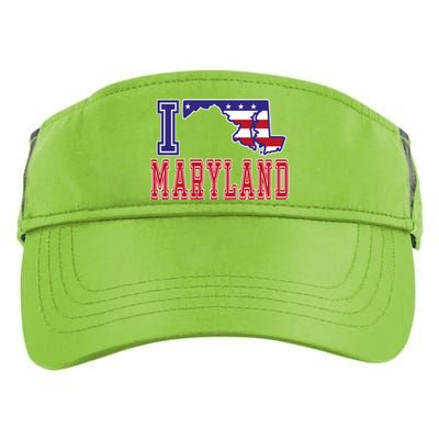 Maryland Usa Patriotic Usa Flag I Love Maryland Gift Adult Drive Performance Visor