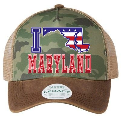 Maryland Usa Patriotic Usa Flag I Love Maryland Gift Legacy Tie Dye Trucker Hat