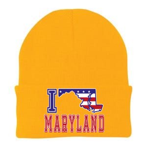 Maryland Usa Patriotic Usa Flag I Love Maryland Gift Knit Cap Winter Beanie