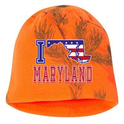 Maryland Usa Patriotic Usa Flag I Love Maryland Gift Kati - Camo Knit Beanie