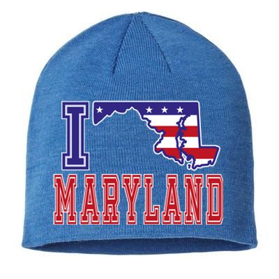 Maryland Usa Patriotic Usa Flag I Love Maryland Gift Sustainable Beanie