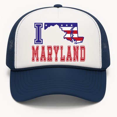 Maryland Usa Patriotic Usa Flag I Love Maryland Gift Trucker Hat