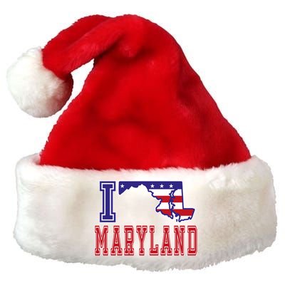 Maryland Usa Patriotic Usa Flag I Love Maryland Gift Premium Christmas Santa Hat