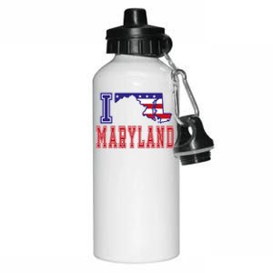 Maryland Usa Patriotic Usa Flag I Love Maryland Gift Aluminum Water Bottle