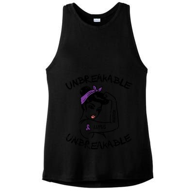 Ms Unbreakable Ribbon Lupus Awareness Gift Motivation Gift Ladies PosiCharge Tri-Blend Wicking Tank