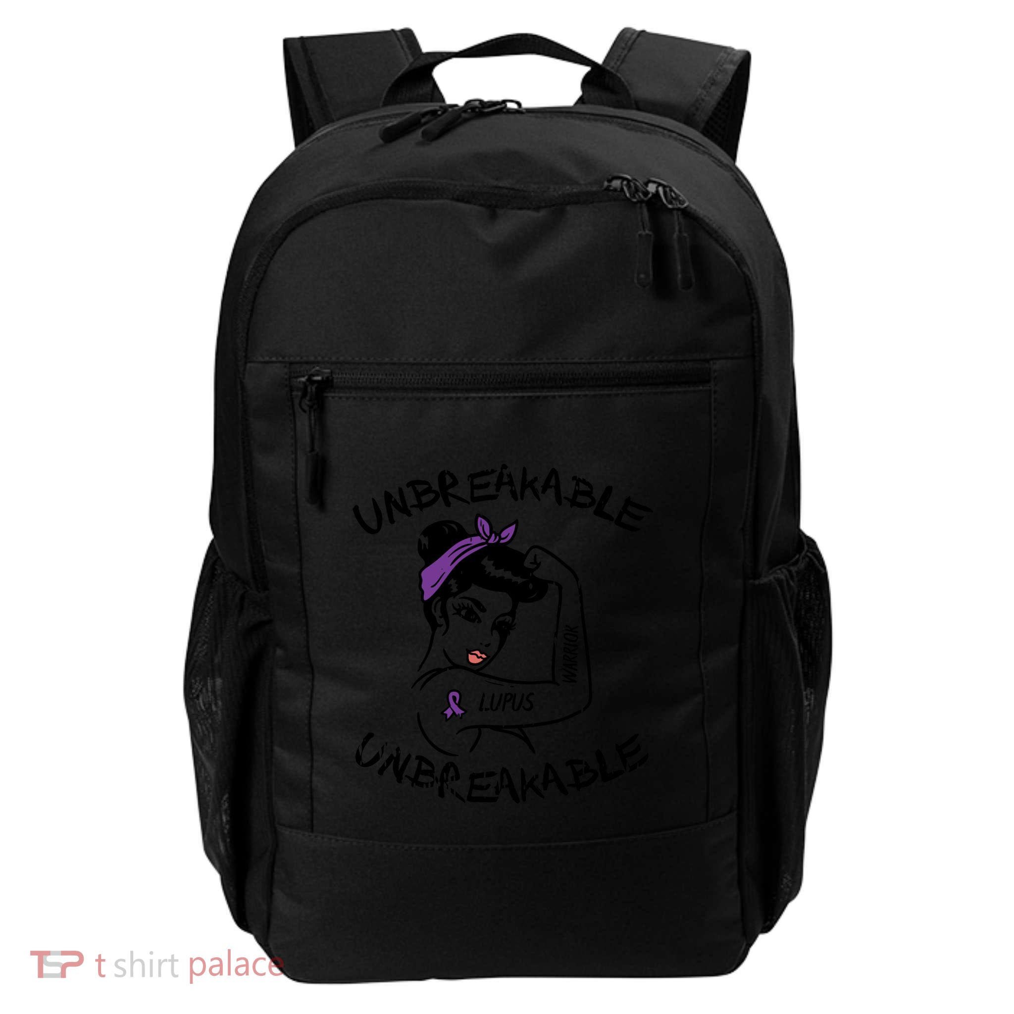 Ms Unbreakable Ribbon Lupus Awareness Gift Motivation Gift Backpack