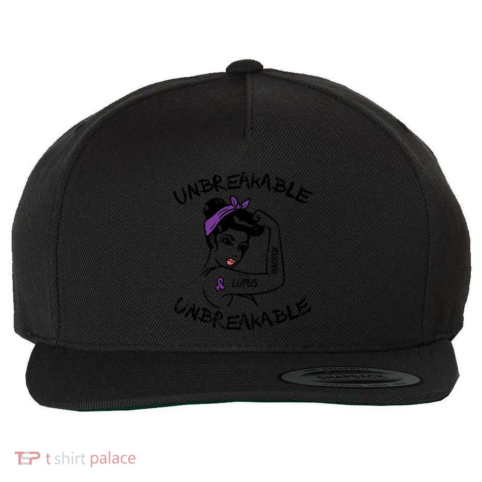Ms Unbreakable Ribbon Lupus Awareness Gift Motivation Gift Wool Snapback Cap