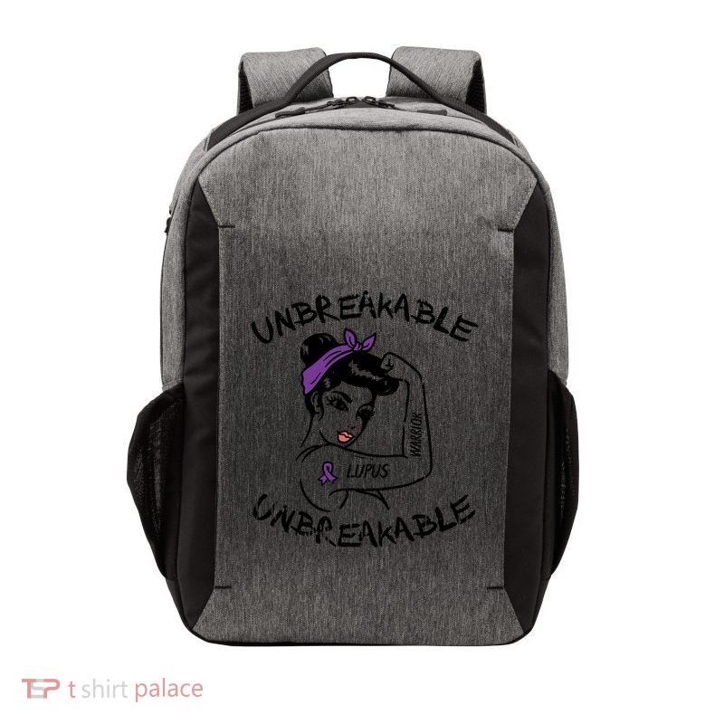 Ms Unbreakable Ribbon Lupus Awareness Gift Motivation Gift Vector Backpack