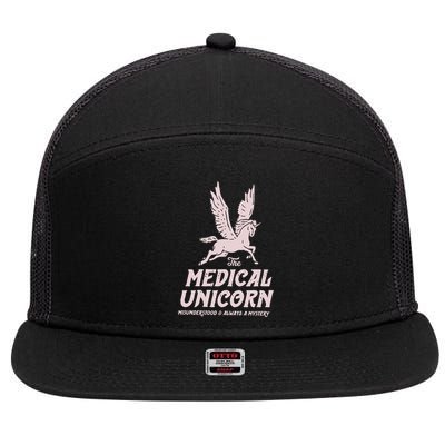 Medical Unicorn Rare Disease Rare Disease Awareness 7 Panel Mesh Trucker Snapback Hat