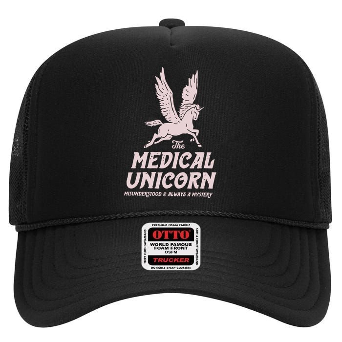 Medical Unicorn Rare Disease Rare Disease Awareness High Crown Mesh Back Trucker Hat