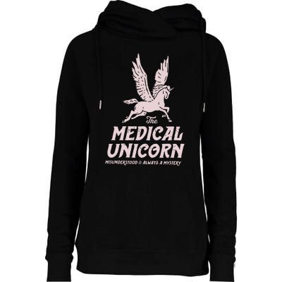 Medical Unicorn Rare Disease Rare Disease Awareness Womens Funnel Neck Pullover Hood