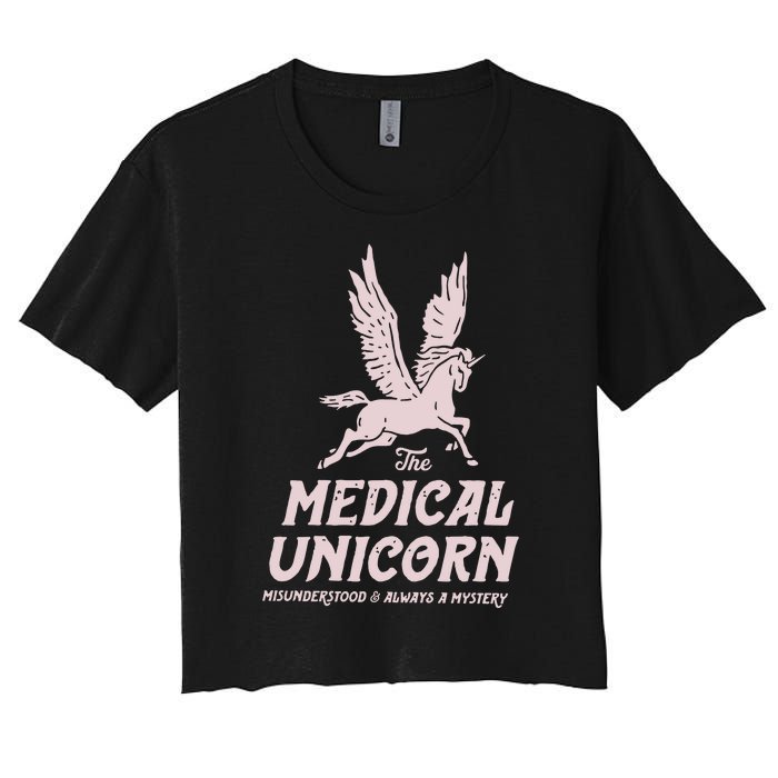 Medical Unicorn Rare Disease Rare Disease Awareness Women's Crop Top Tee