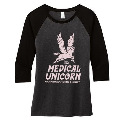 Medical Unicorn Rare Disease Rare Disease Awareness Women's Tri-Blend 3/4-Sleeve Raglan Shirt