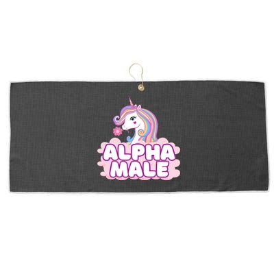 Male Unicorn Rainbow Alpha Pride Lgbt Funny Great Gift Large Microfiber Waffle Golf Towel