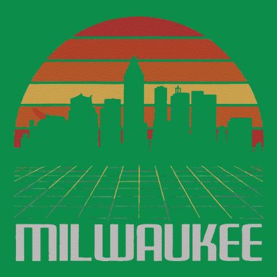 Milwaukee Usa Retro Vintage Sunset Skyline Milwaukee T-Shirt