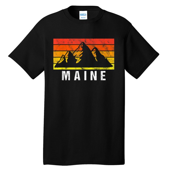 Maine Usa Retro Vintage Mountain Tall T-Shirt