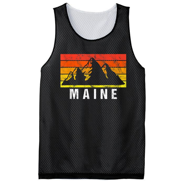 Maine Usa Retro Vintage Mountain Mesh Reversible Basketball Jersey Tank