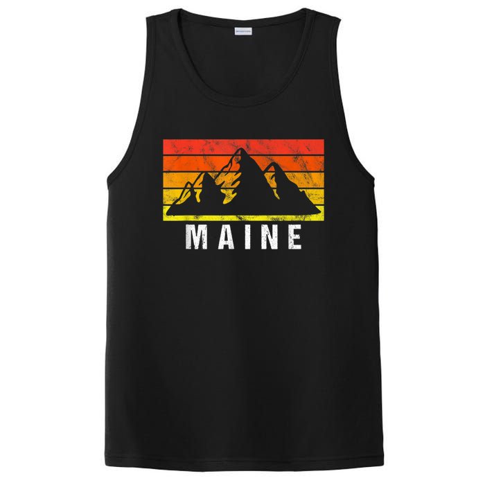 Maine Usa Retro Vintage Mountain PosiCharge Competitor Tank