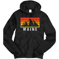 Maine Usa Retro Vintage Mountain Tie Dye Hoodie