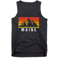 Maine Usa Retro Vintage Mountain Tank Top