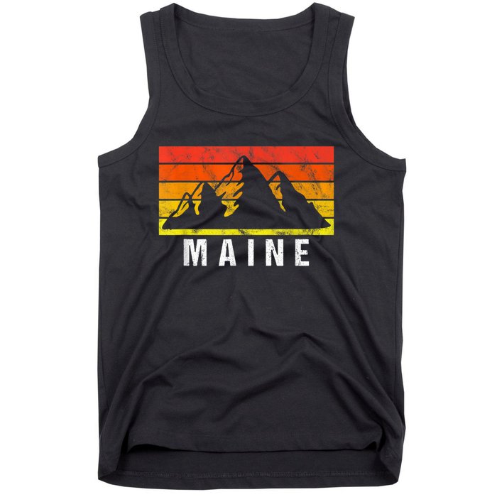 Maine Usa Retro Vintage Mountain Tank Top