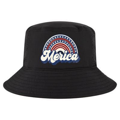 Merica Usa Rainbow America Retro 4th Of July Cute Gift Cool Comfort Performance Bucket Hat