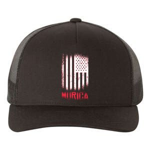 Murica American Flag Patriotic Yupoong Adult 5-Panel Trucker Hat