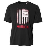 Murica American Flag Patriotic Cooling Performance Crew T-Shirt