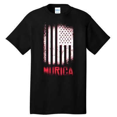 Murica American Flag Patriotic Tall T-Shirt