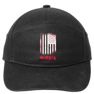 Murica American Flag Patriotic 7-Panel Snapback Hat