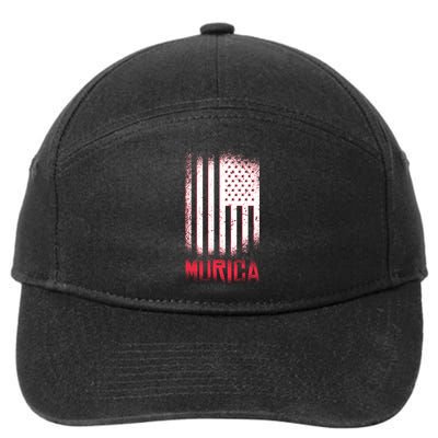 Murica American Flag Patriotic 7-Panel Snapback Hat