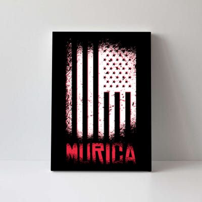 Murica American Flag Patriotic Canvas