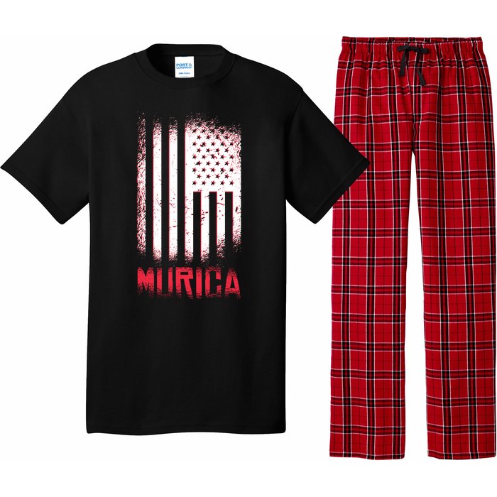 Murica American Flag Patriotic Pajama Set