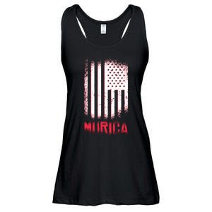 Murica American Flag Patriotic Ladies Essential Flowy Tank