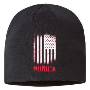 Murica American Flag Patriotic Sustainable Beanie