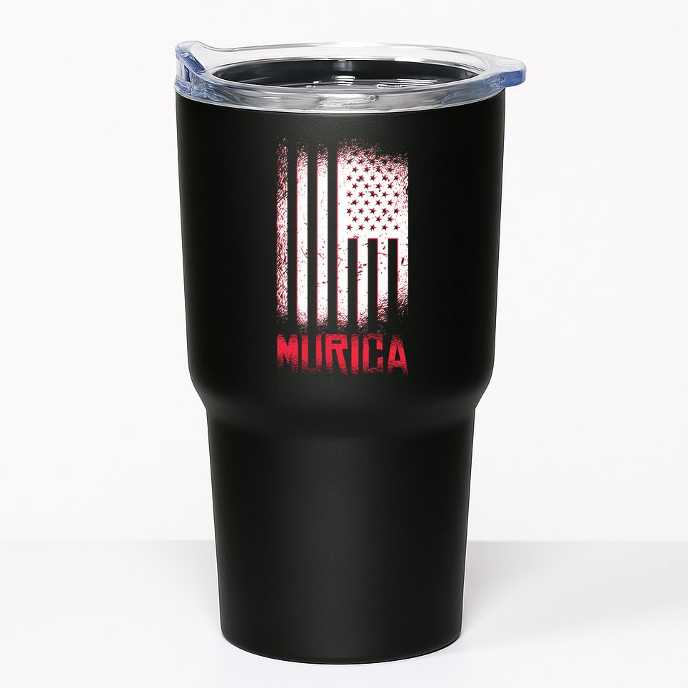 Murica American Flag Patriotic Tumbler