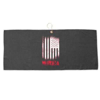 Murica American Flag Patriotic Large Microfiber Waffle Golf Towel