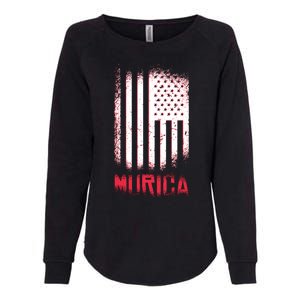 Murica American Flag Patriotic Womens California Wash Sweatshirt