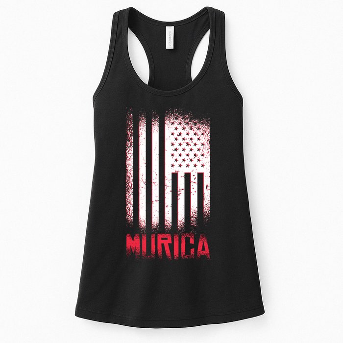 Murica American Flag Patriotic Womens Tank Top
