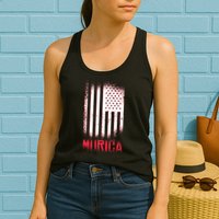 Murica American Flag Patriotic Womens Tank Top