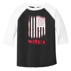 Murica American Flag Patriotic Toddler Fine Jersey T-Shirt