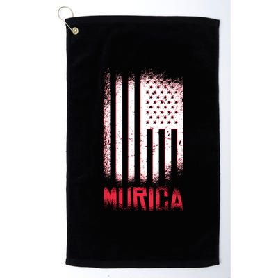 Murica American Flag Patriotic Platinum Collection Golf Towel