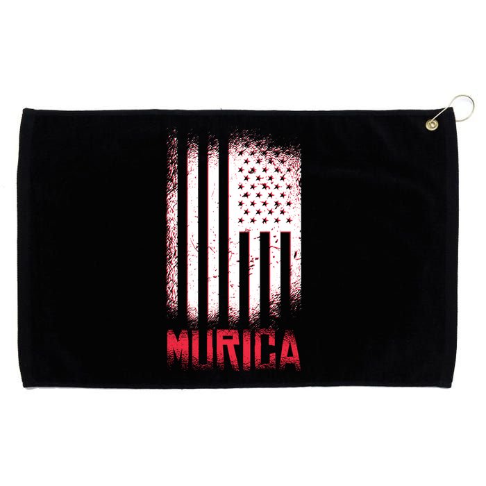 Murica American Flag Patriotic Grommeted Golf Towel