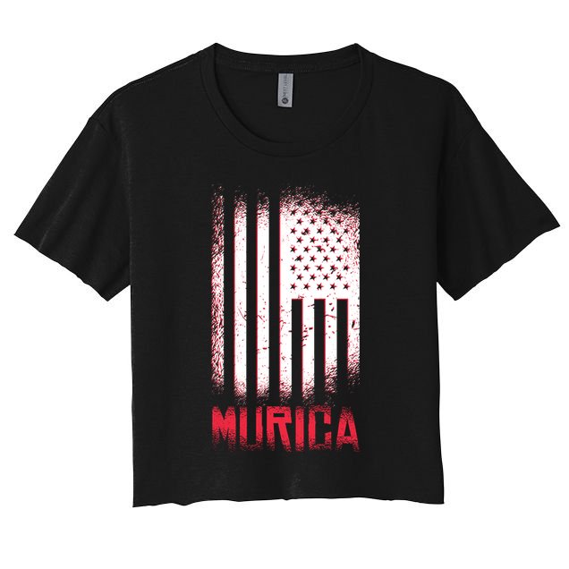 Murica American Flag Patriotic Crop Top