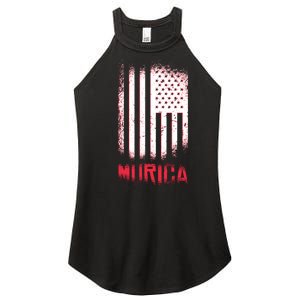 Murica American Flag Patriotic Women's Perfect Tri Rocker Tank