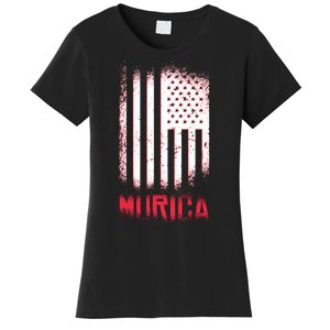 Murica American Flag Patriotic Women's T-Shirt